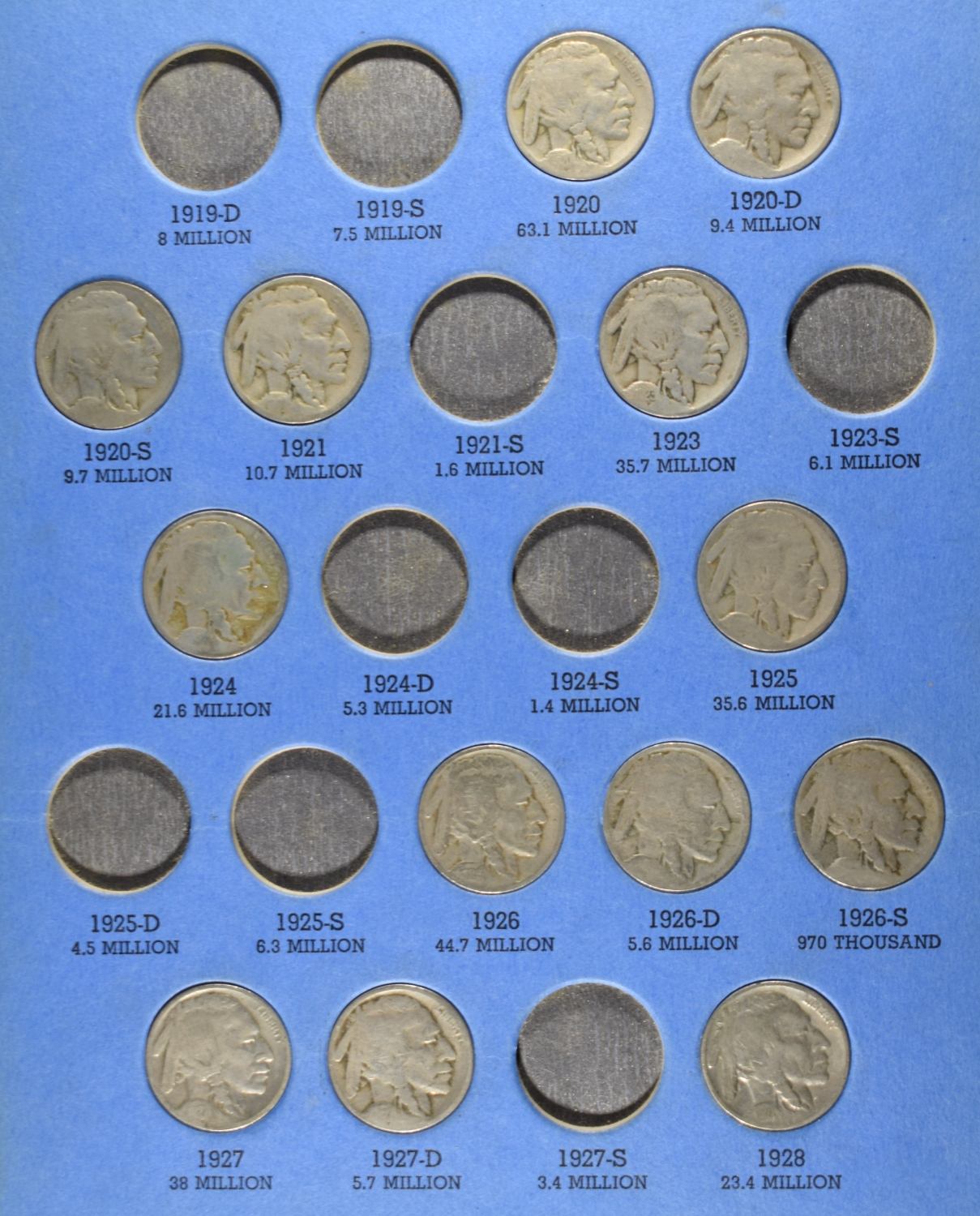 (1) JEFFERSON & (4) BUFFALO NICKEL COLLECTIONS
