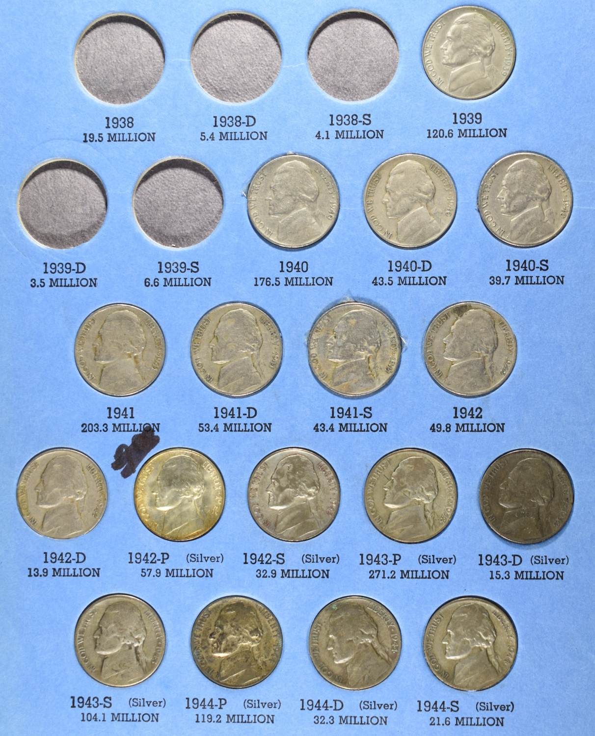 (2) JEFFERSON NICKEL COLLECTIONS