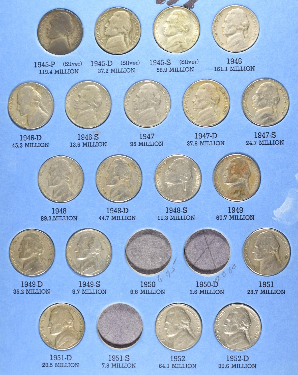 (2) JEFFERSON NICKEL COLLECTIONS