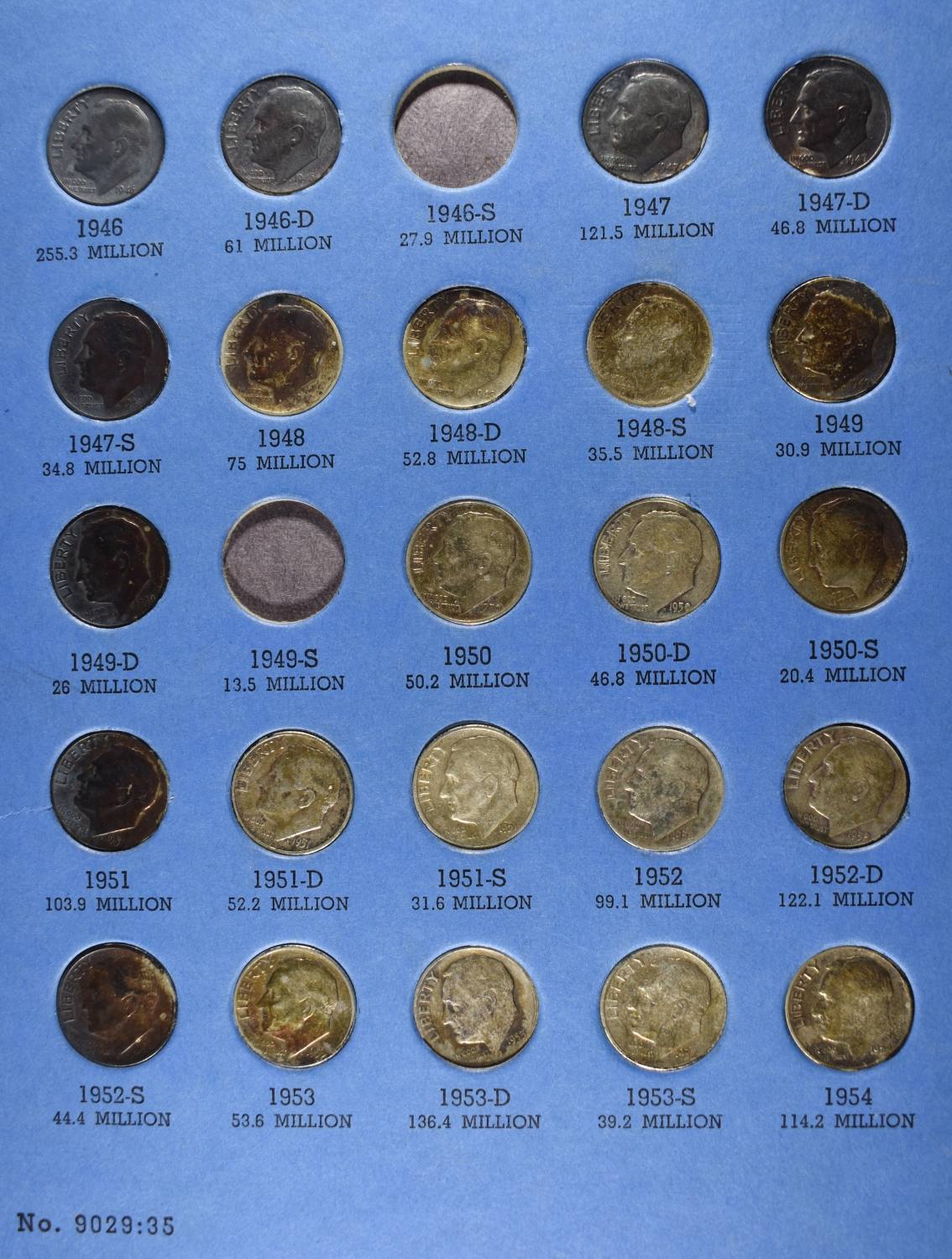 ROOSEVELT DIMES COLLECTION WHITMAN