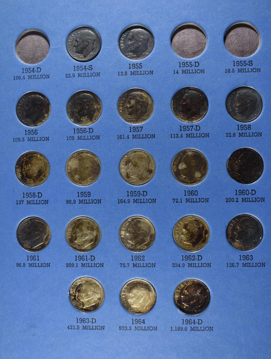 ROOSEVELT DIMES COLLECTION WHITMAN
