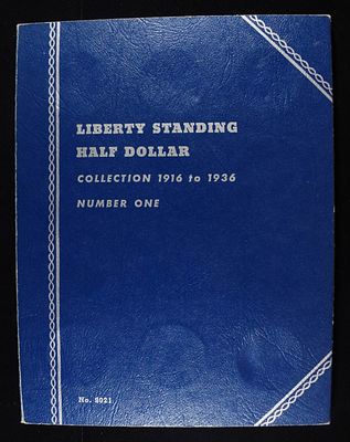 LIBERTY STANDING HALF DOLLAR COLLECTION WHITMAN. INCLUDING (22) HALF DOLLARS ESTIMATE $825 - $925.
