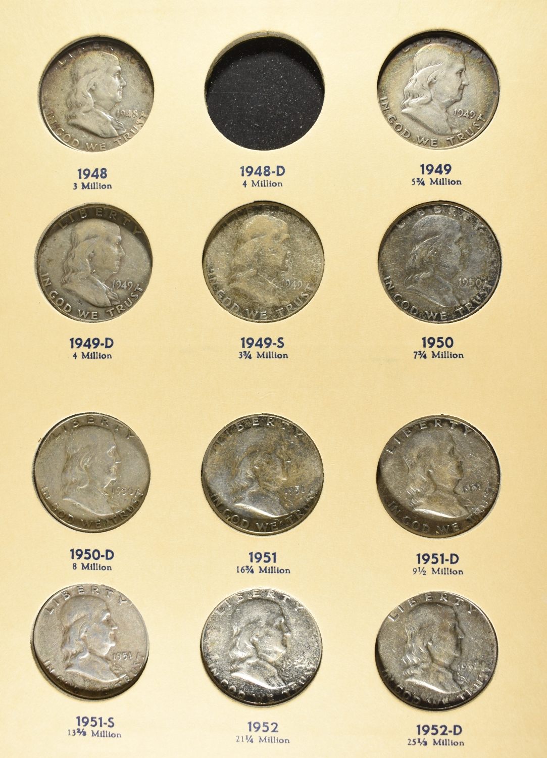 1948- FRANKLIN HALF DOLLAR ALBUM