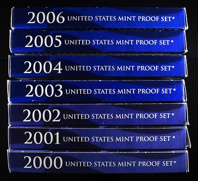 2000-2006 US PROOF SETS. TOP RATED AUCTION HOUSE ESTIMATE $100 - $150.