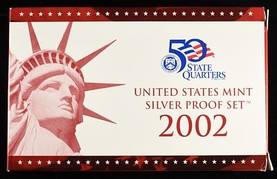 2002 US SILVER PROOF SET. CHECK OUT OUR UPCOMING AUCTIONS ESTIMATE $150 - $200.