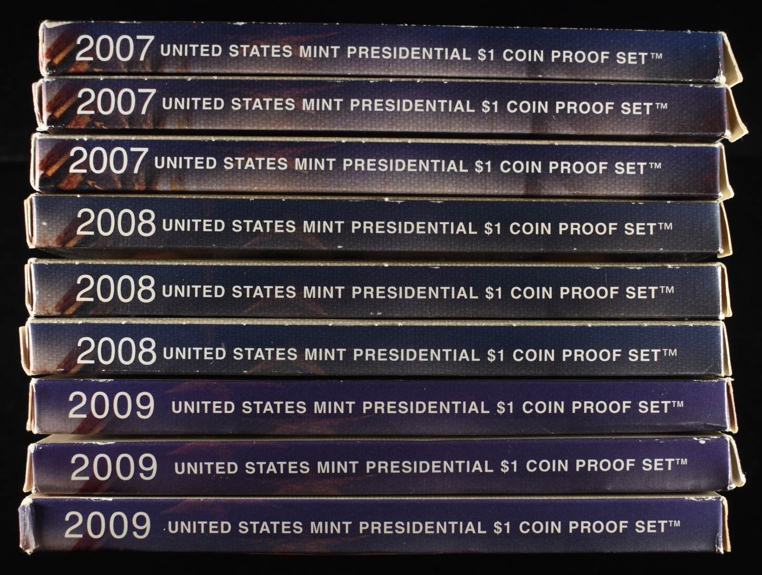 PRESIDENTIAL $1 PROOF SETS (3) 2007-2009