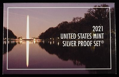 2021 US SILVER PROOF SET. WEEKLY COIN & CURRENCY AUCTIONS ESTIMATE $150 - $200.