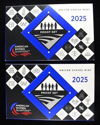 (2) 2025 WOMAN QUARTERS PROOF SETS. LEADERS IN ON-LINE AUCTIONS ESTIMATE $75 - $100.