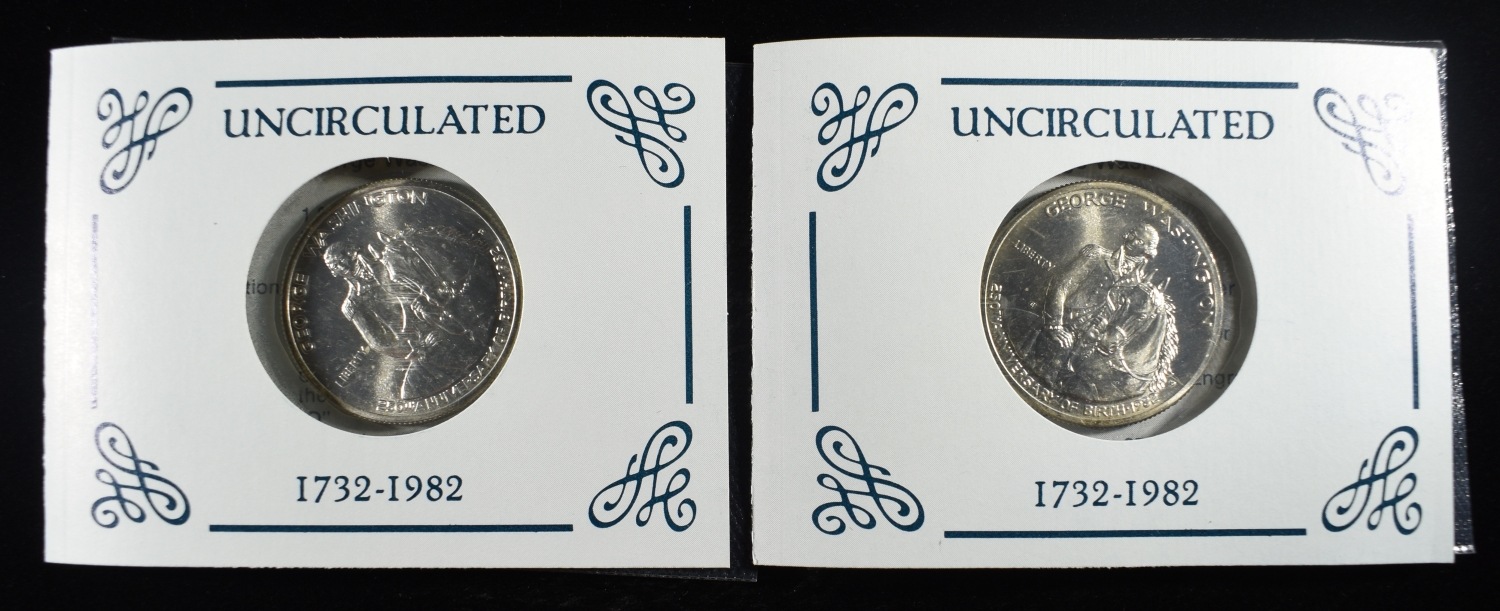 (2) 1982 50C COMMEMS WASHINGTON