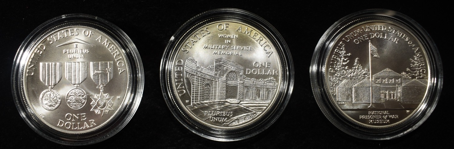 1994 U.S VETERANS COMMEM SILVER DOLLAR SETS