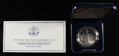 2002-P $1 COMMEM SALT LAKE. TOP RATED AUCTION HOUSE ESTIMATE $75 - $100.