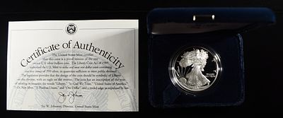 2001-W AMERICAN SILVER EAGLE PROOF. CHECK OUT OUR UPCOMING AUCTIONS ESTIMATE $150 - $200.