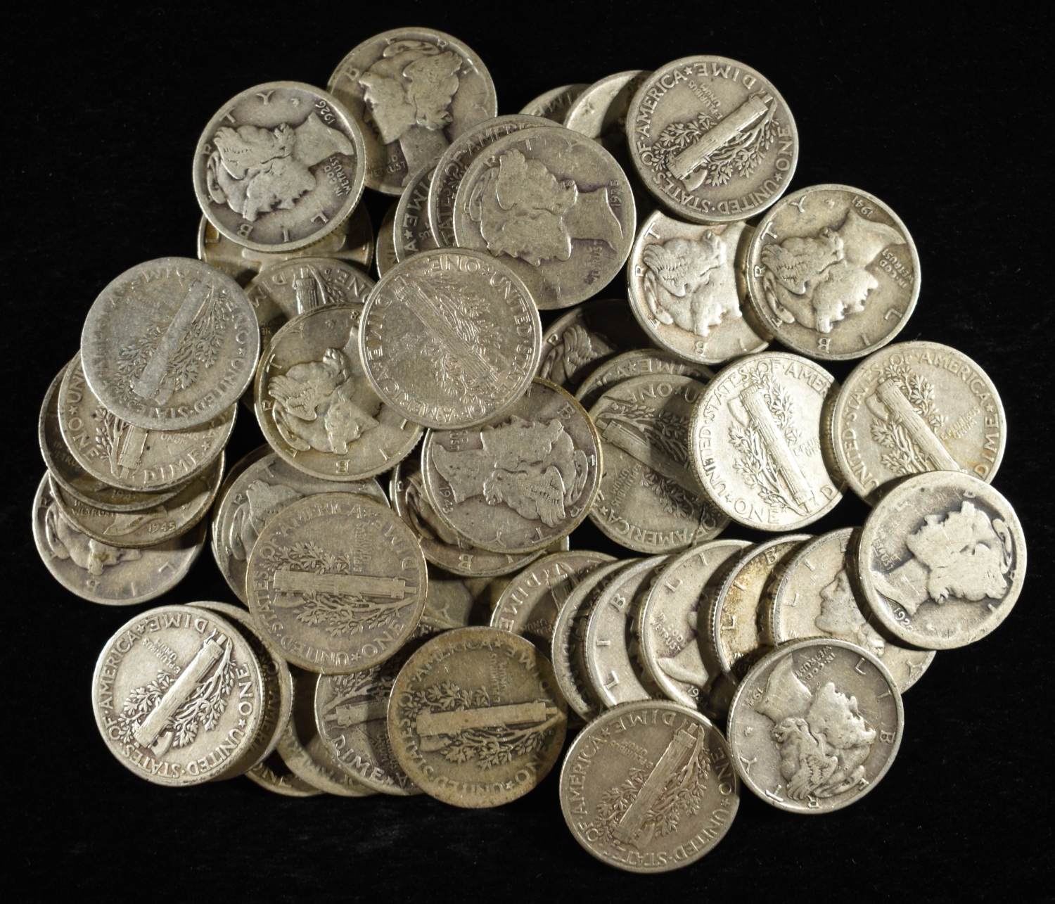 (50) MERCURY DIMES