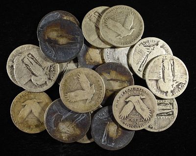 (20) STANDING LIBERTY QUARTERS. LEADERS IN ON-LINE AUCTIONS ESTIMATE $310 - $360.