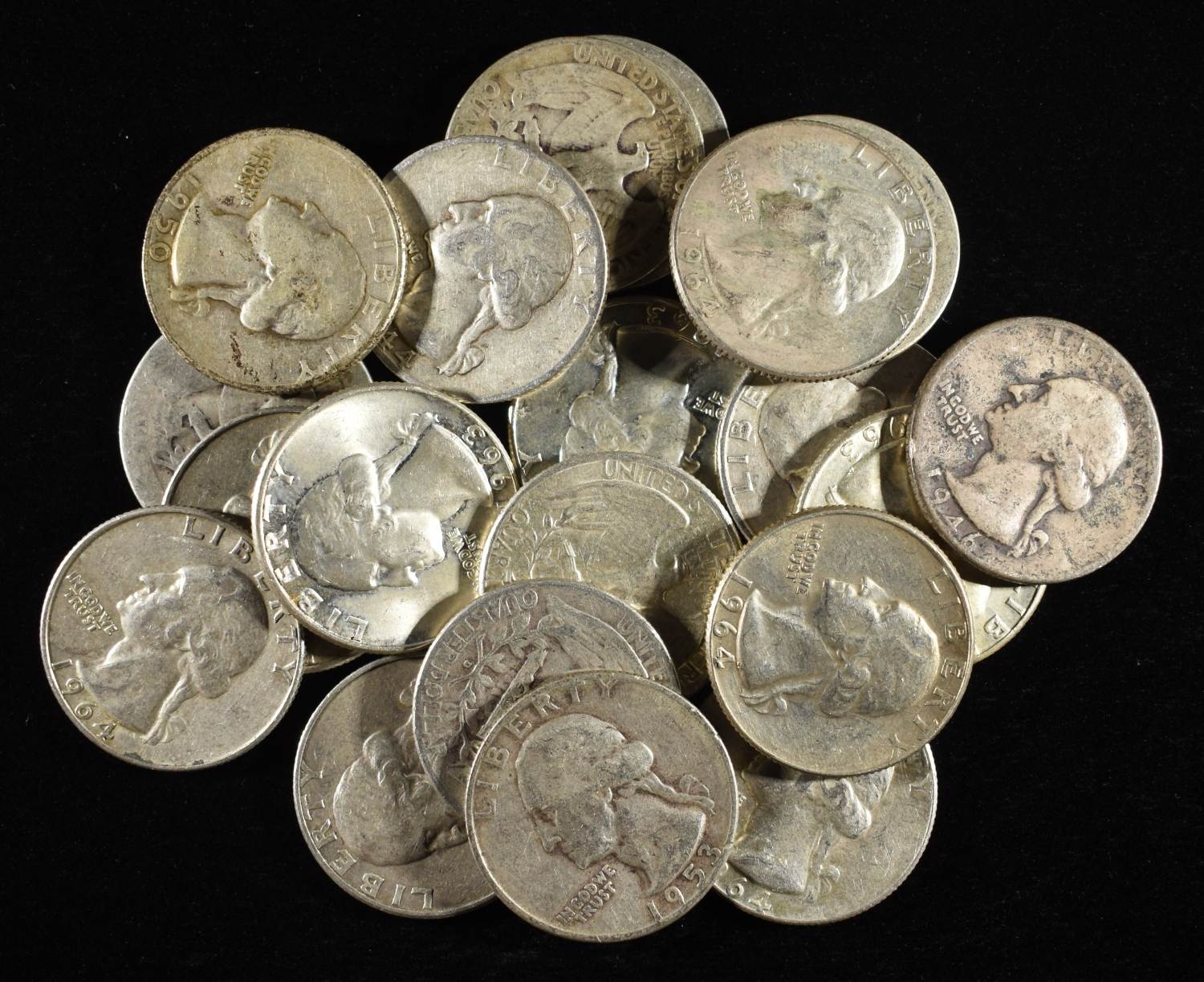 (20) WASHINGTON QUARTERS 90% SILVER