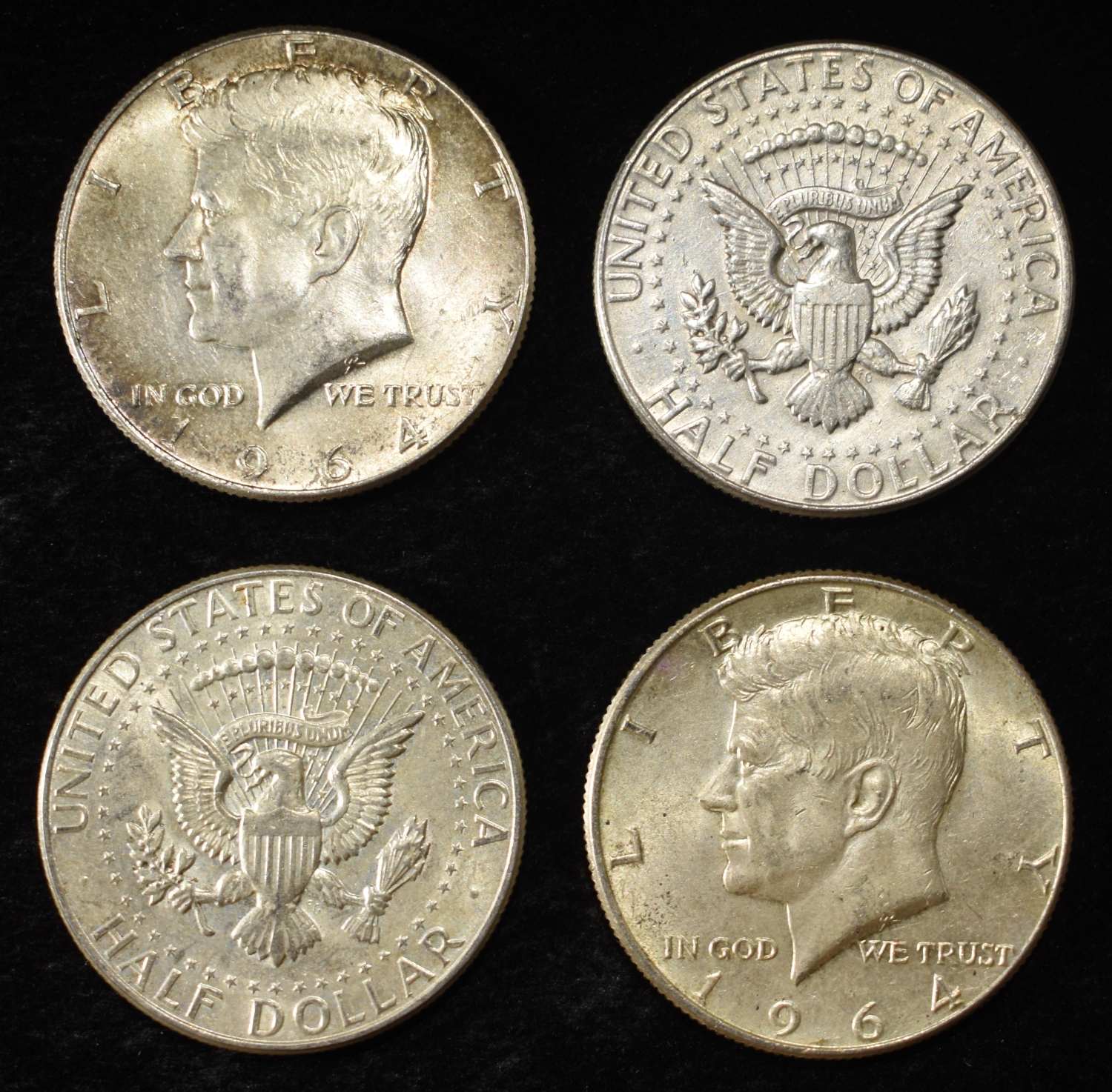 (10) 90% SILVER KENNEDY HALF DOLLARS
