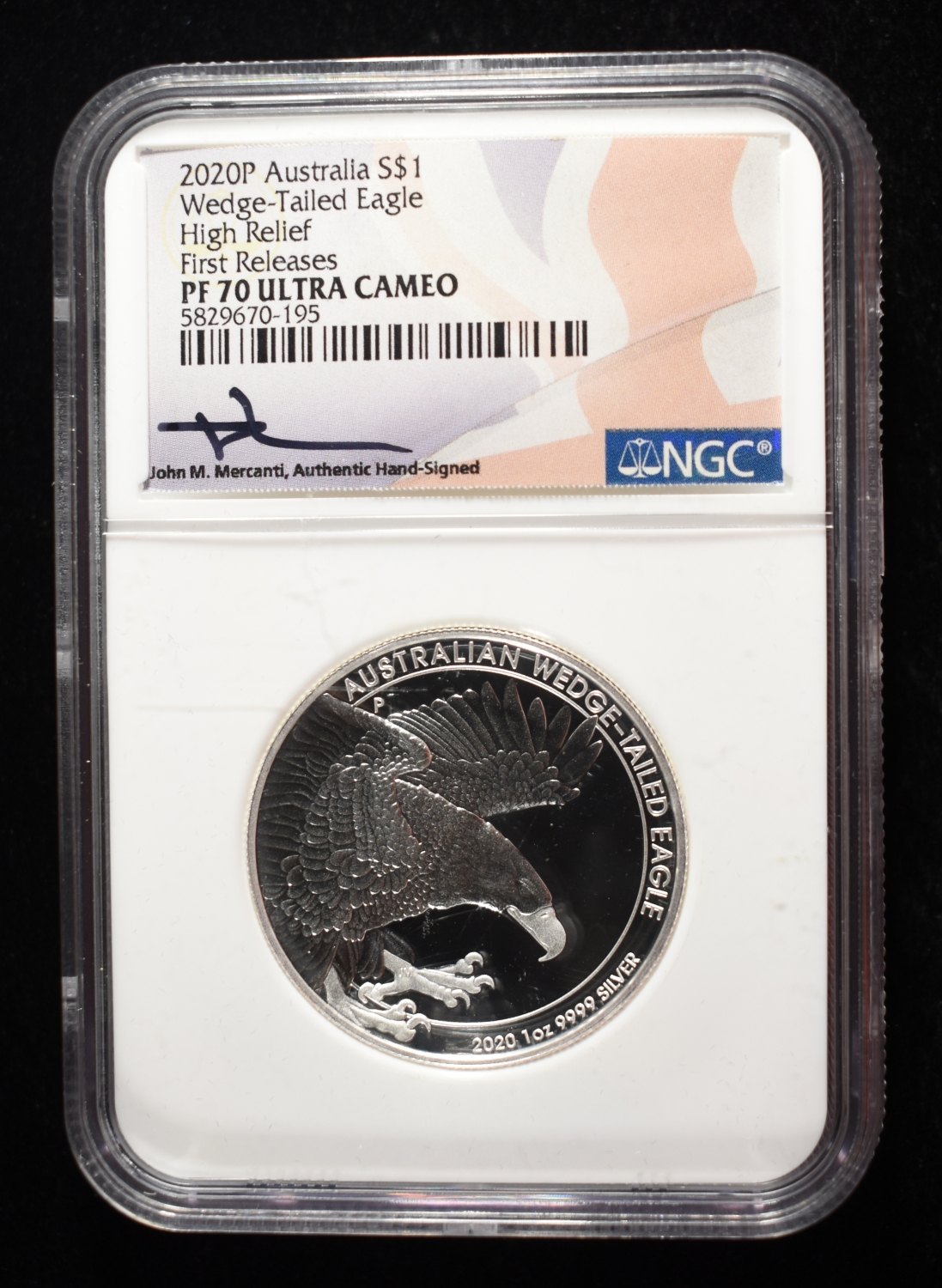 2020-P WEDGE-TAIL EAGLE 1 OZ .999 SILVER PF70 UCAM