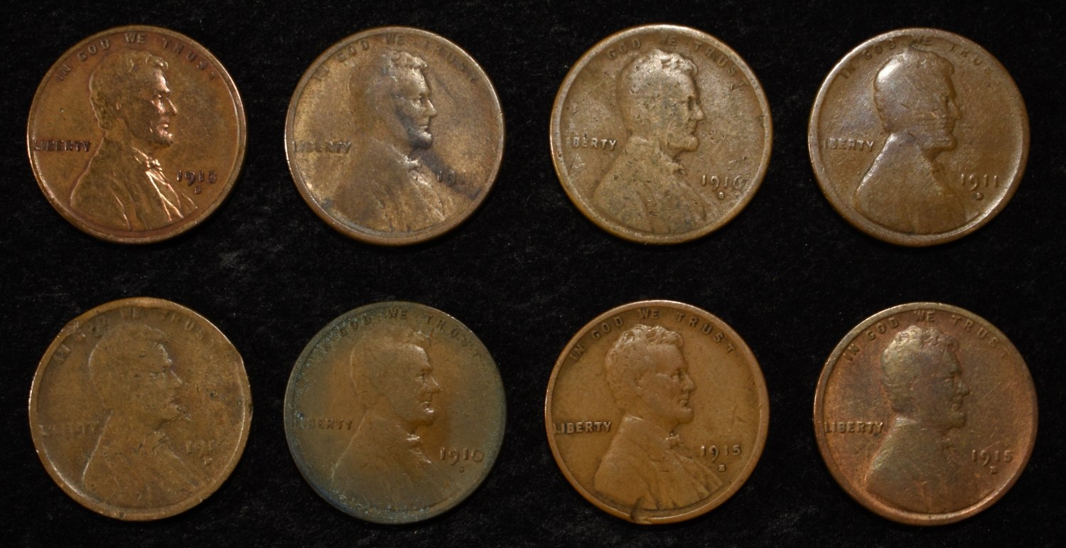 8 NICE EARLY SEMIKEY WHEAT CENTS