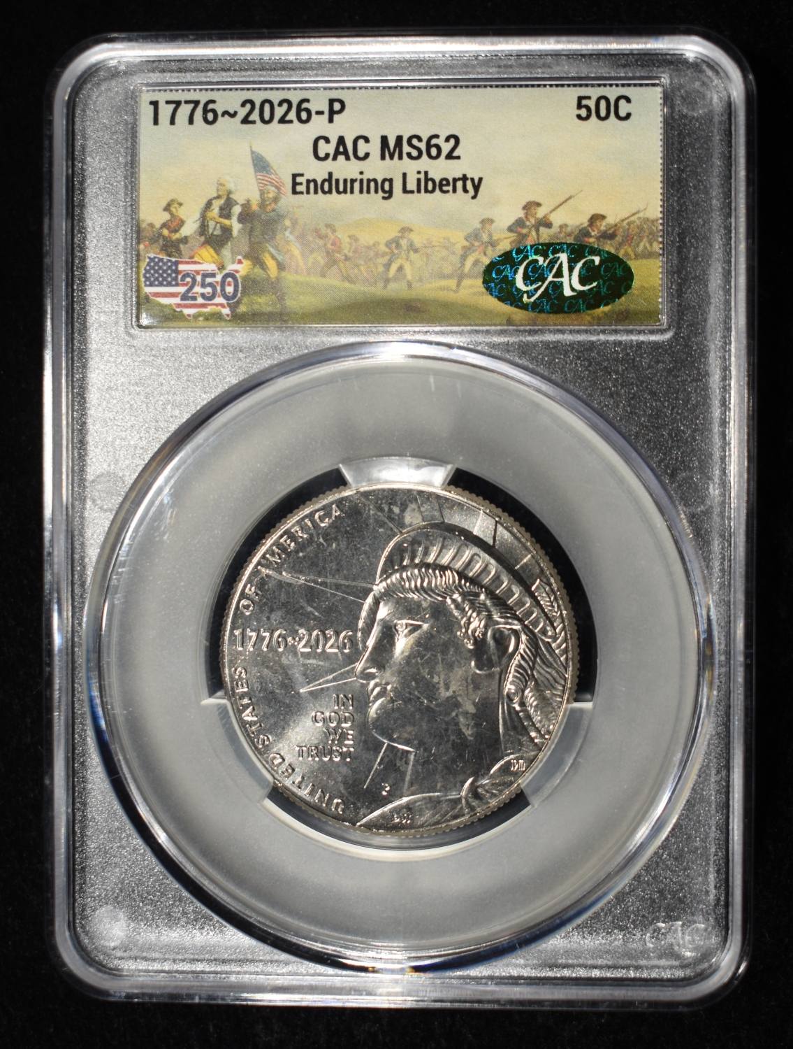 1776-2026-P 50C ENDURING LIBERTY CAC MS62