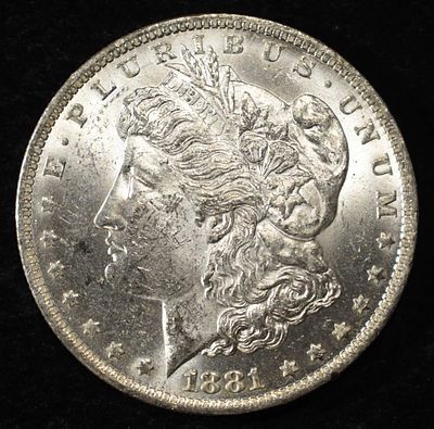 1881-O MORGAN DOLLAR BU. WEEKLY COIN & CURRENCY AUCTIONS ESTIMATE $100 - $130.