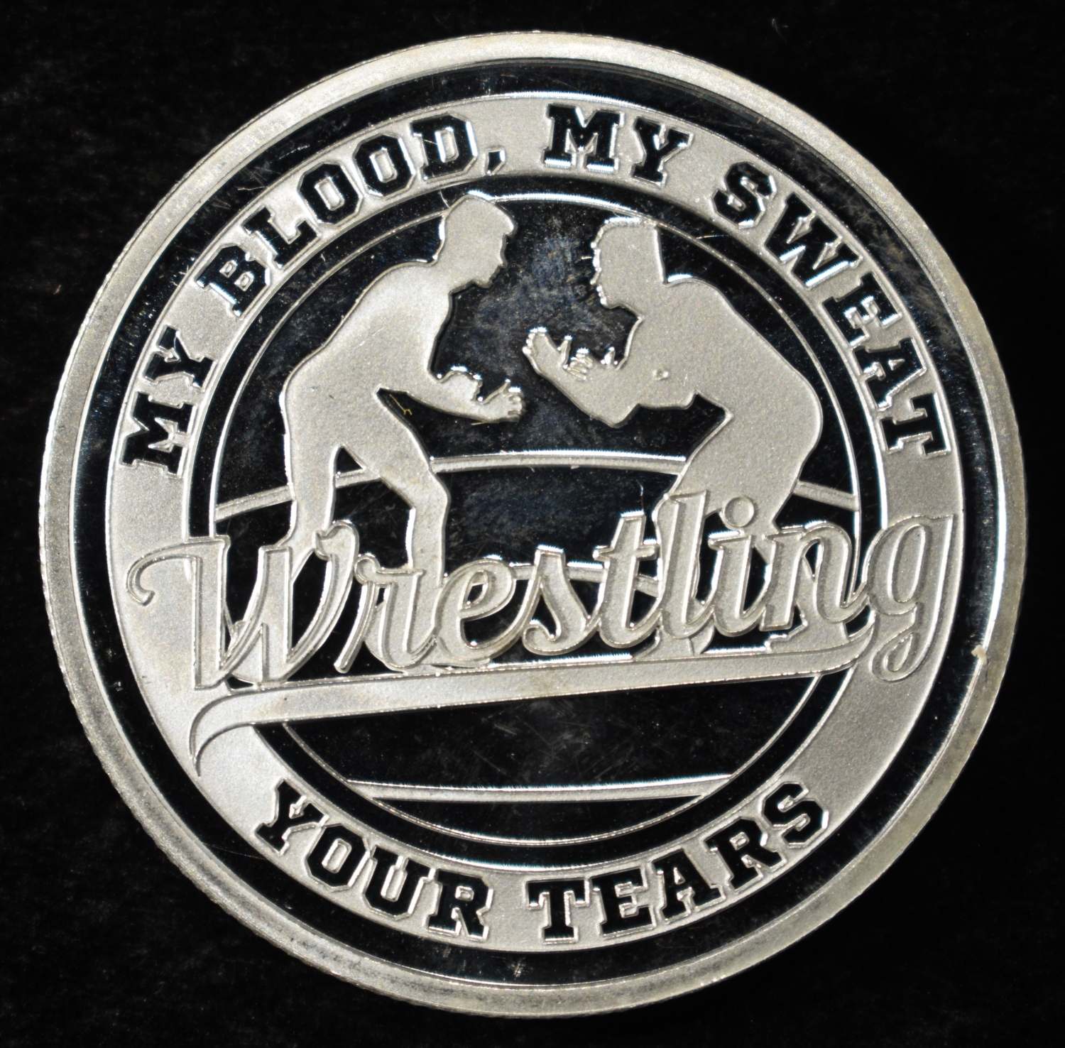 WRESTLING 1 OZ .999 SILVER ROUND