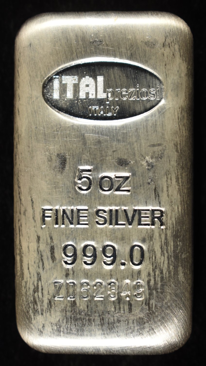ITALPREZIOSI 5 OZ .999 SILVER BAR