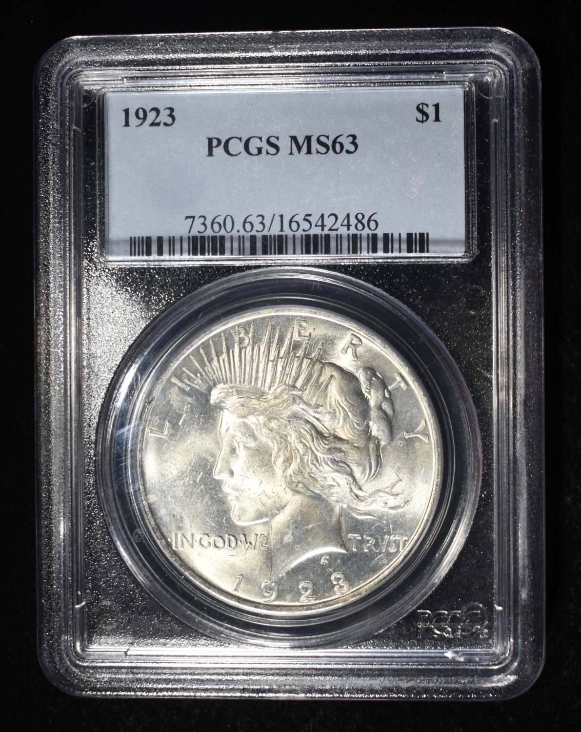 1923 PEACE DOLLAR PCGS MS63
