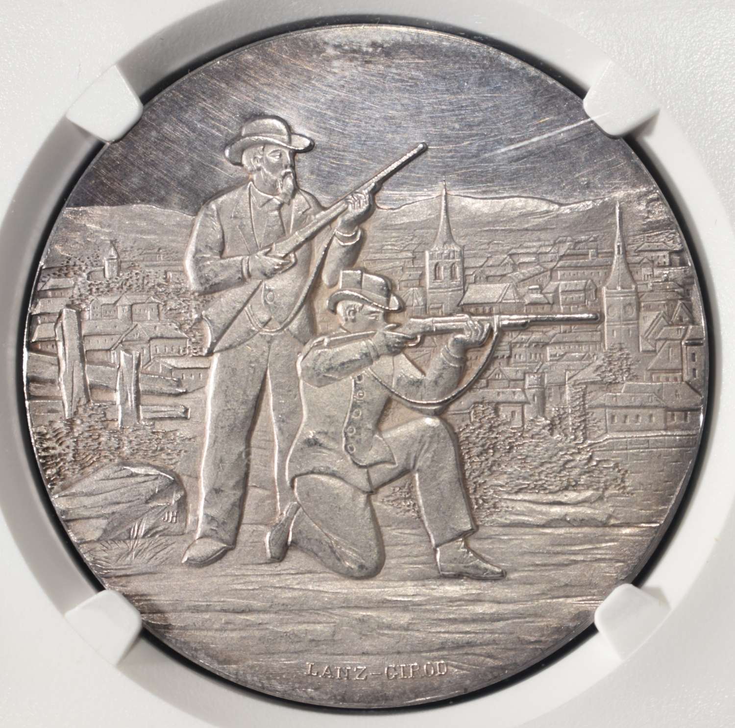 1899 SWISS SHOOTING BERN-BIENNE SILVER NGC MS-62