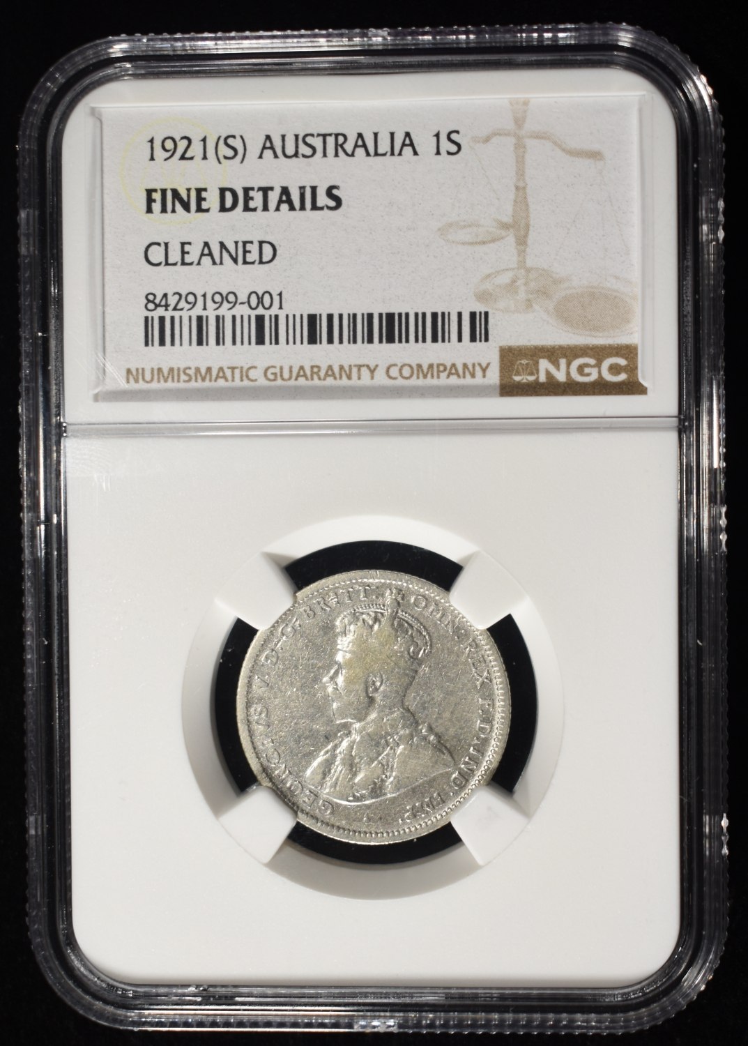 1921(S) AUSTRALIA 1S NGC FINE DETAIL CLEANED