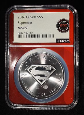 2016 1 OZ SILVER CANADA SUPERMAN NGC MS-69. CHECK OUT OUR UPCOMING AUCTIONS ESTIMATE $150 - $200.