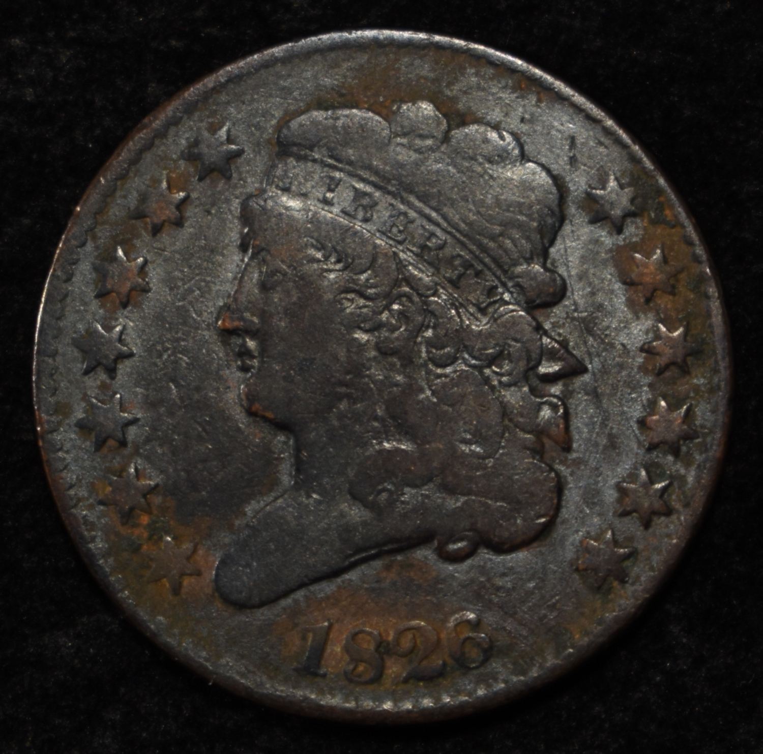 1826 HALF CENT VG ROTATED REVERSE