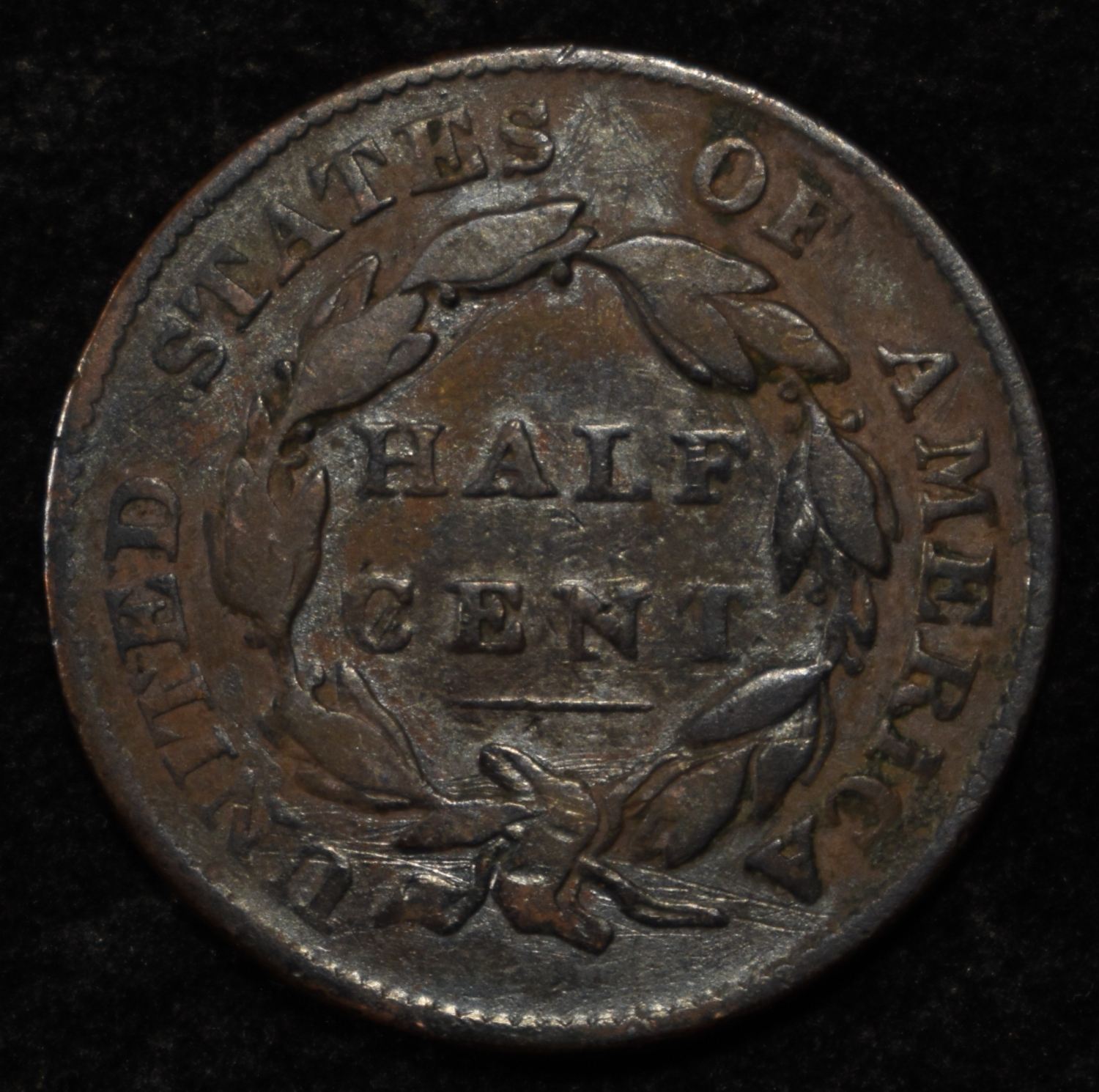 1826 HALF CENT VG ROTATED REVERSE