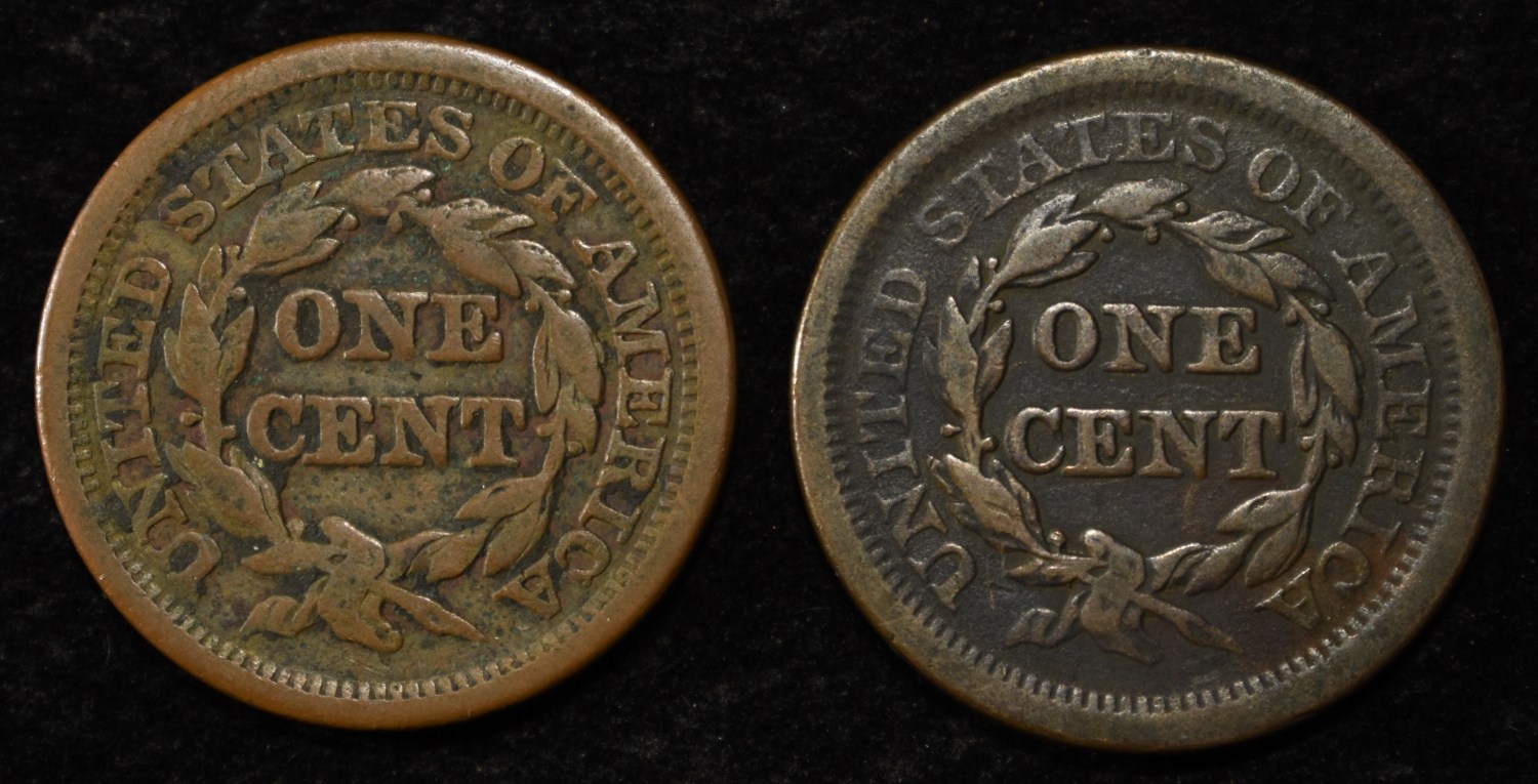 1843 & 1849 BRAIDED HAIR LARGE CENTS
