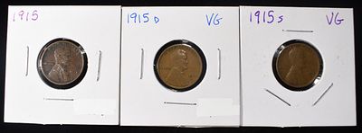 1915-P,D&S WHEAT CENTS. BID WITH SILVER CITY AUCTIONS ESTIMATE $75 - $100.