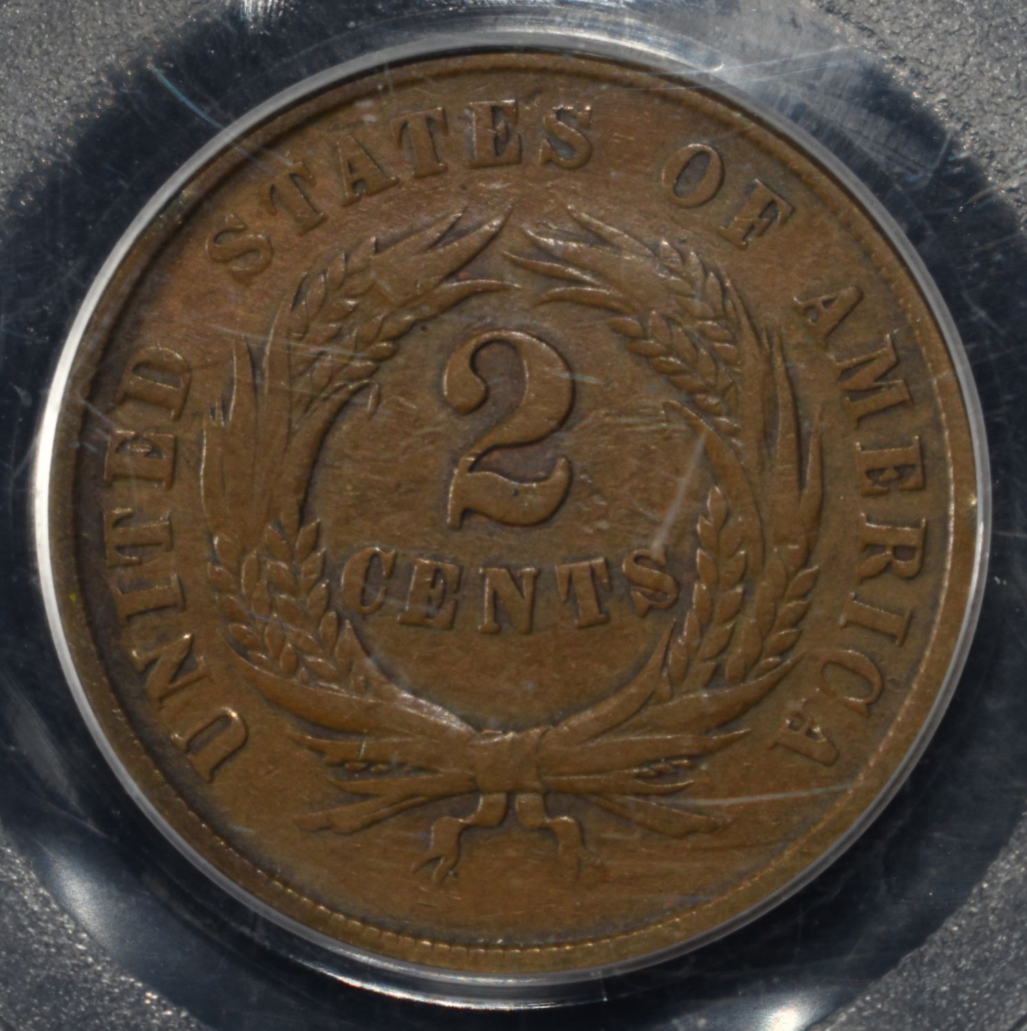 1864 TWO CENT PIECE PCGS F-15