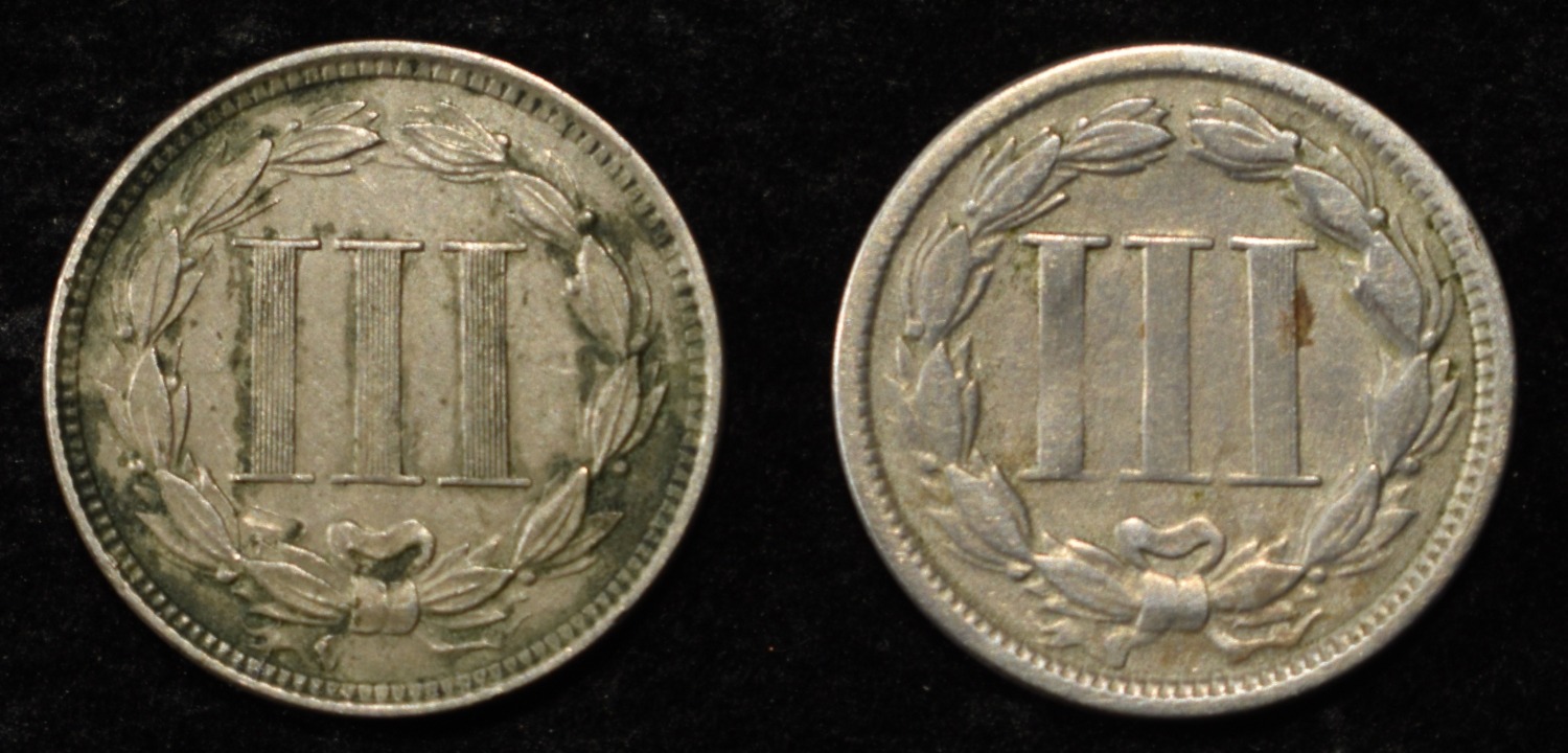 1865 & 1866 3-CENT NICKELS