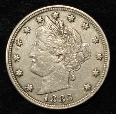 1883 'V' NICKEL. CHECK OUT OUR UPCOMING AUCTIONS ESTIMATE $120 - $170.