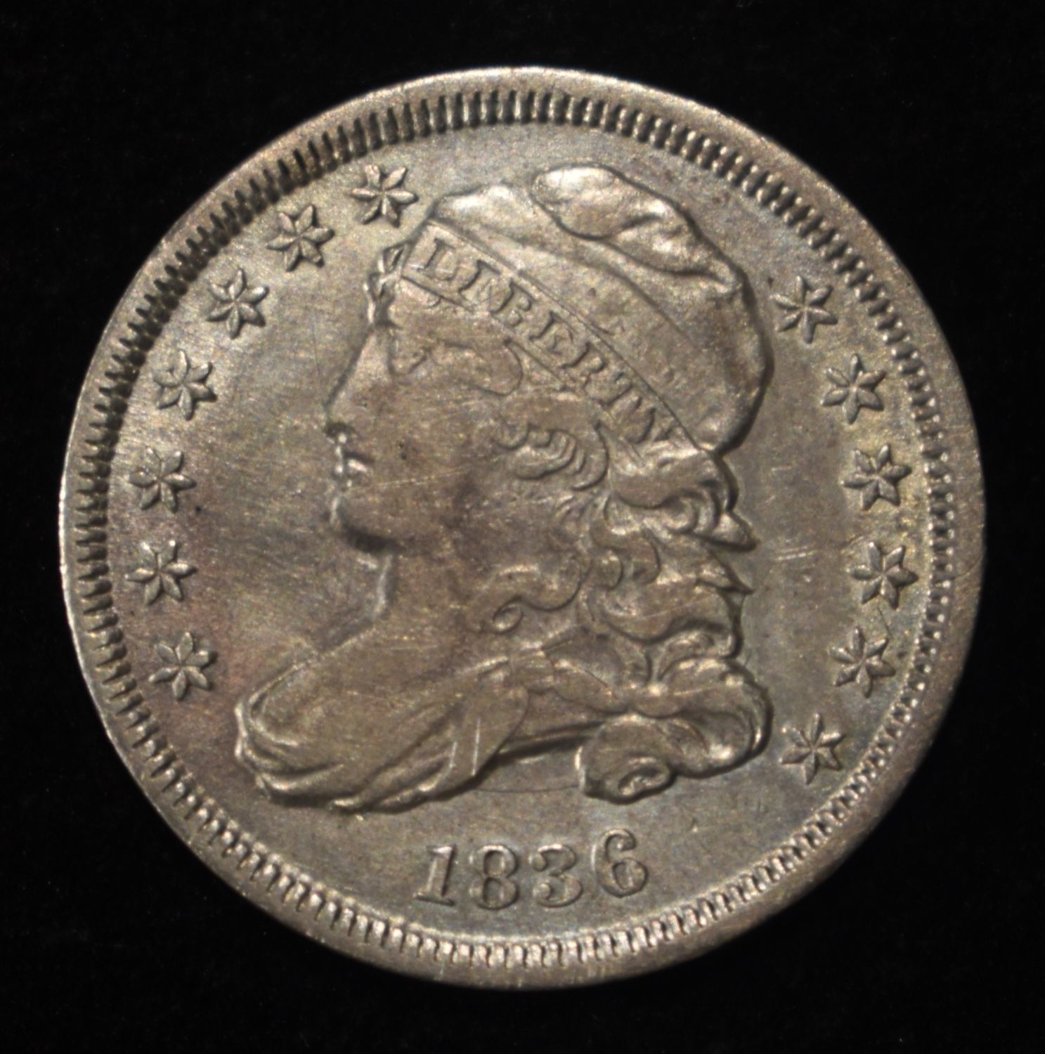 1836 CAPPED BUST DIME VF/XF