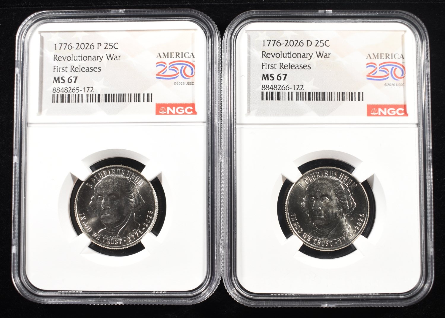 1776-2026-P&D 25C REVOLUTIONARY WAR NGC MS67