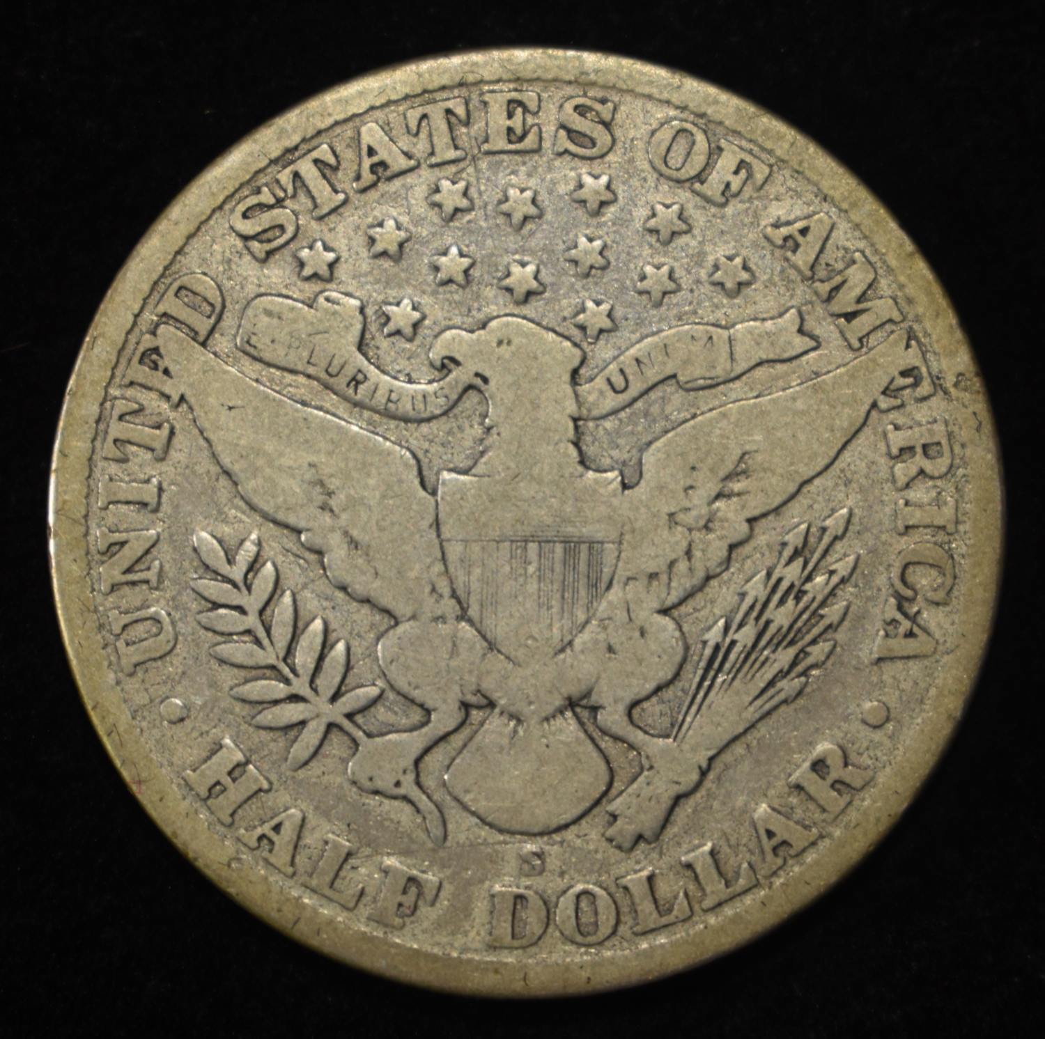 1913-S BARBER HALF DOLLAR VG
