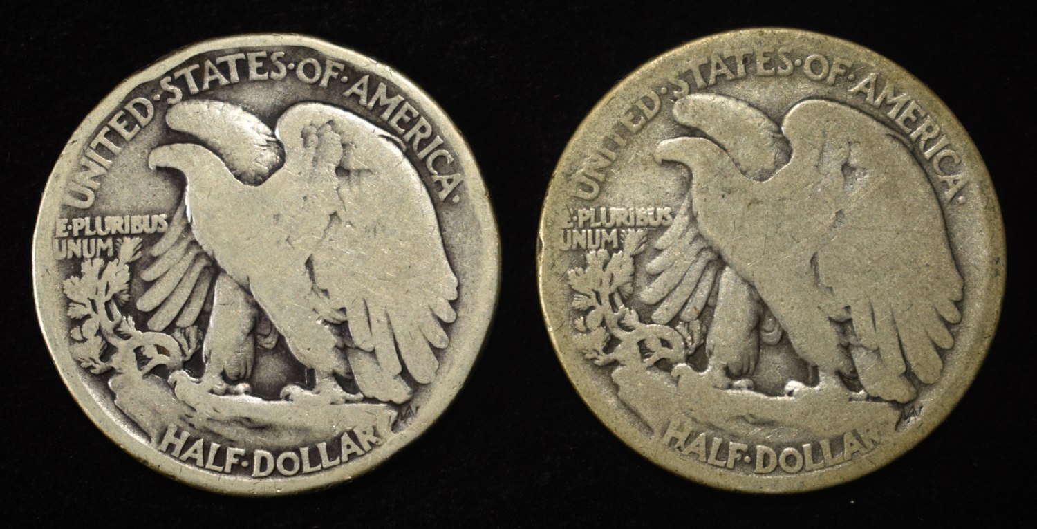 1916-P&D WALKING LIBERTY HALF DOLLARS
