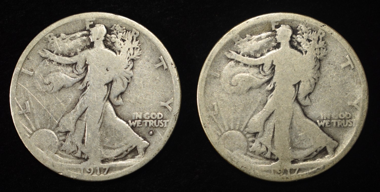 1917-D&S WALKING LIBERTY HALF DOLLARS