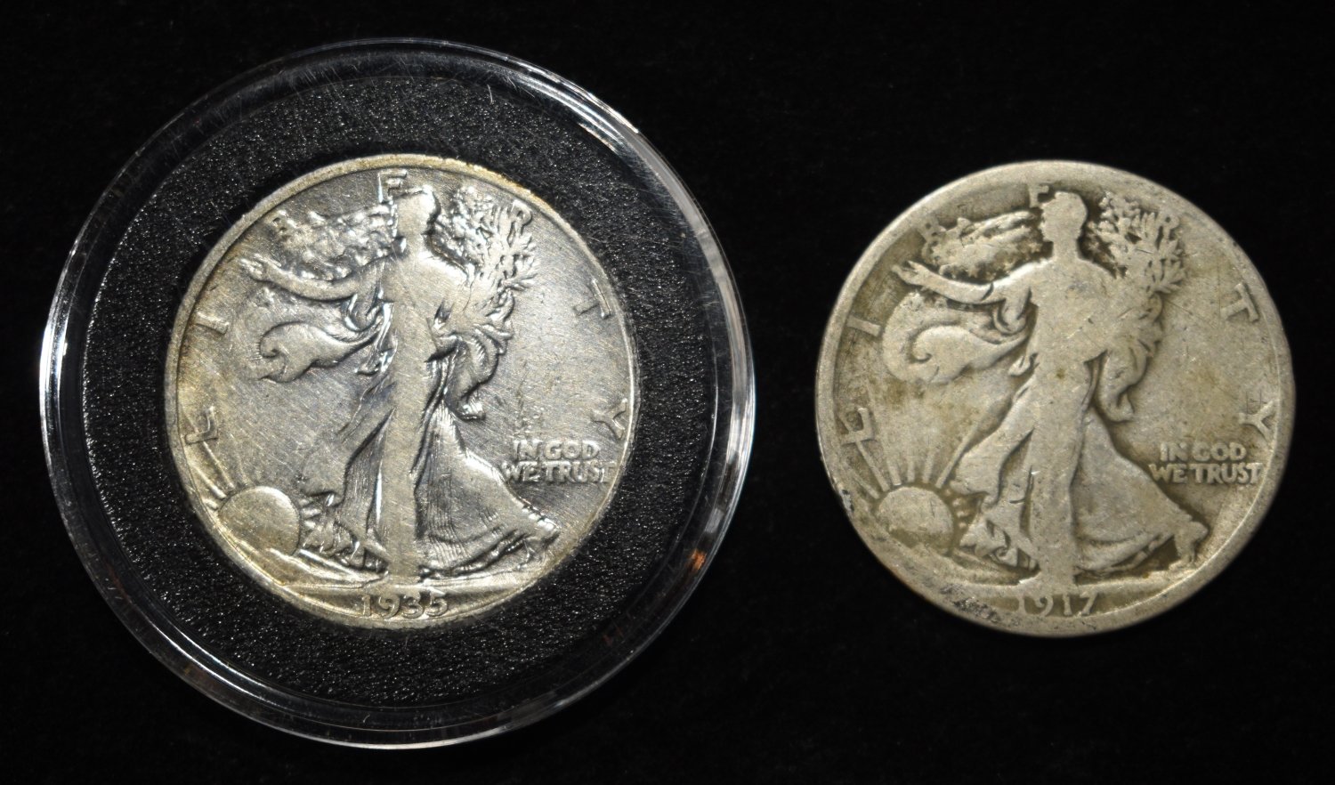 1917-S & 1935 WALKING LIBERTY HALF DOLLARS