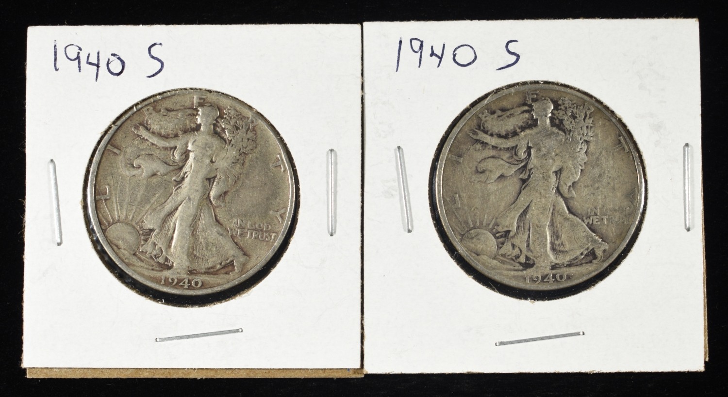 (2) 1940-S WALKING LIBERTY HALF DOLLARS