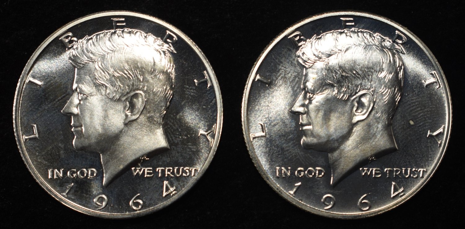 (2) 90% SILVER 1964 KENNEDY HALF DOLLARS PROOF BU