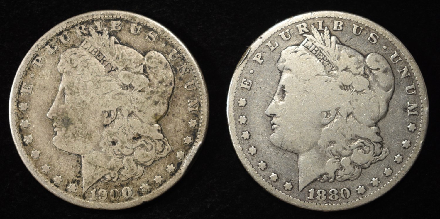 1880-O & 1900-O MORGAN DOLLARS