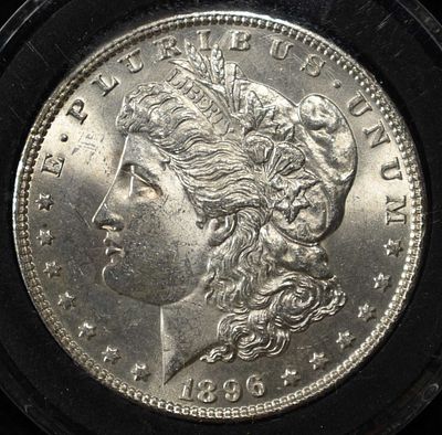 1896 MORGAN DOLLAR BU. BID WITH SILVER CITY AUCTIONS ESTIMATE $100 - $130.