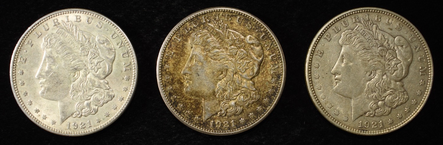 1921-P, D, & S MORGAN DOLLAR