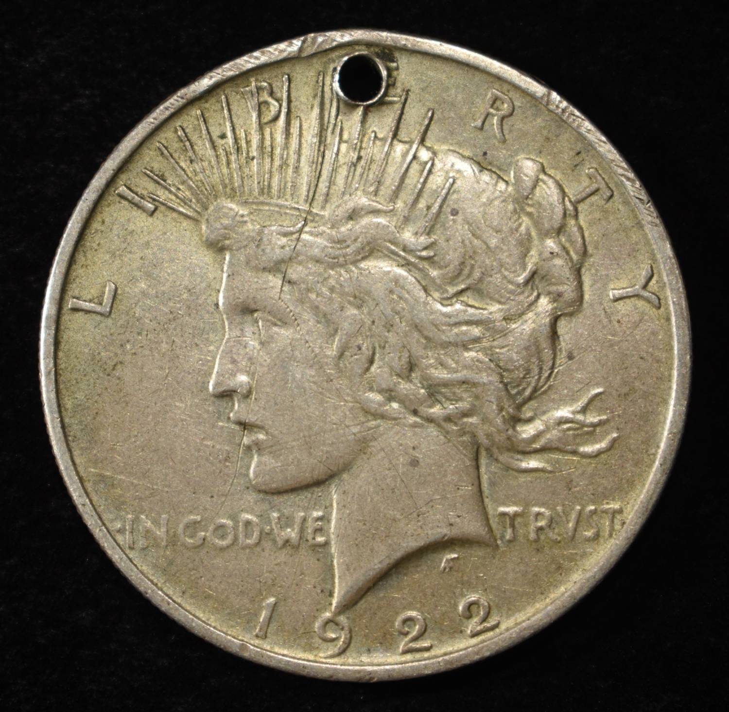 1922 PEACE DOLLAR HOLE