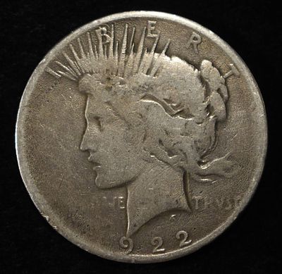 1922-D PEACE DOLLAR. LEADERS IN ON-LINE AUCTIONS